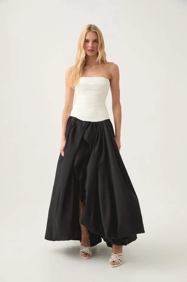 Aje Dresses Violette Bubble Hem Maxi Dress Ivoryblack 8211 Women Aje Dresses Violette Bubble Hem Maxi Dress Ivoryblack 8211 Women
