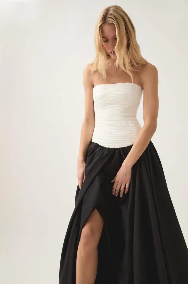 Aje Dresses Violette Bubble Hem Maxi Dress Ivoryblack 8211 Women Aje Dresses Violette Bubble Hem Maxi Dress Ivoryblack 8211 Women