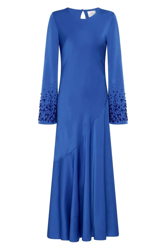 Aje Dresses Weylyn Sequin Cuff Maxi Dress Cobalt Blue 8211 Women Aje Dresses Weylyn Sequin Cuff Maxi Dress Cobalt Blue 8211 Women