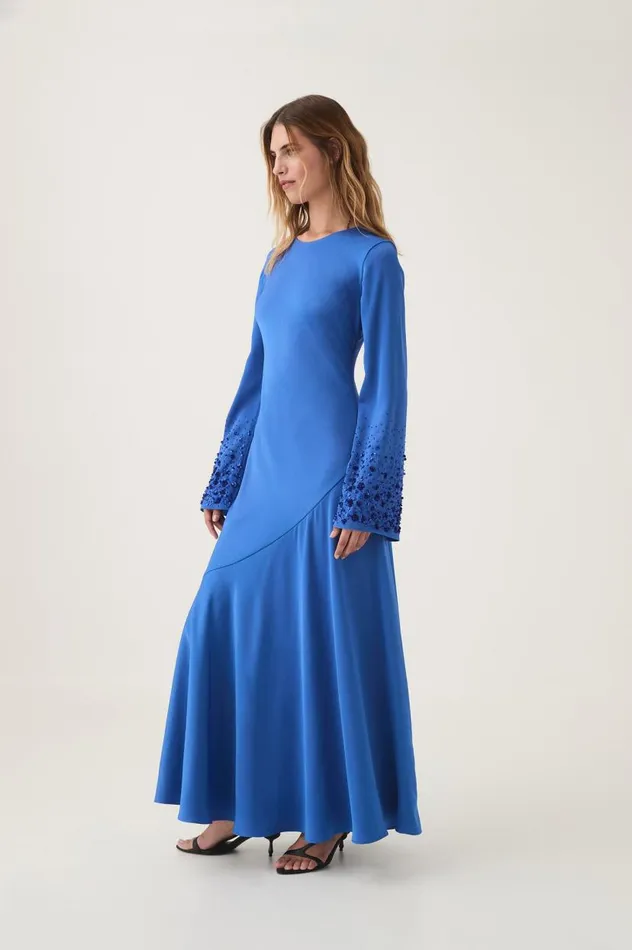 Aje Dresses Weylyn Sequin Cuff Maxi Dress Cobalt Blue 8211 Women Aje Dresses Weylyn Sequin Cuff Maxi Dress Cobalt Blue 8211 Women
