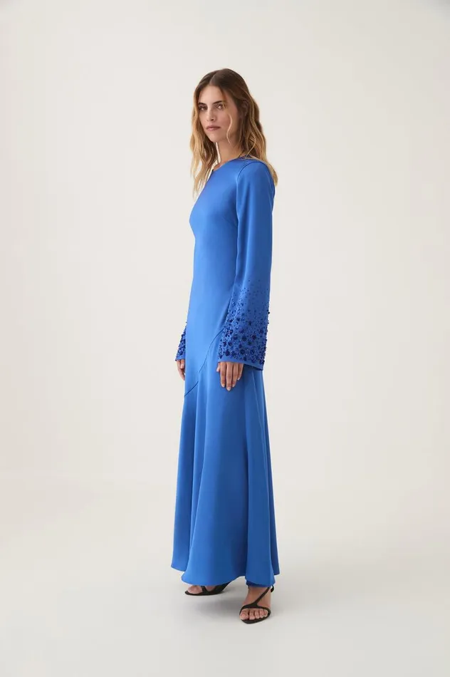 Aje Dresses Weylyn Sequin Cuff Maxi Dress Cobalt Blue 8211 Women Aje Dresses Weylyn Sequin Cuff Maxi Dress Cobalt Blue 8211 Women