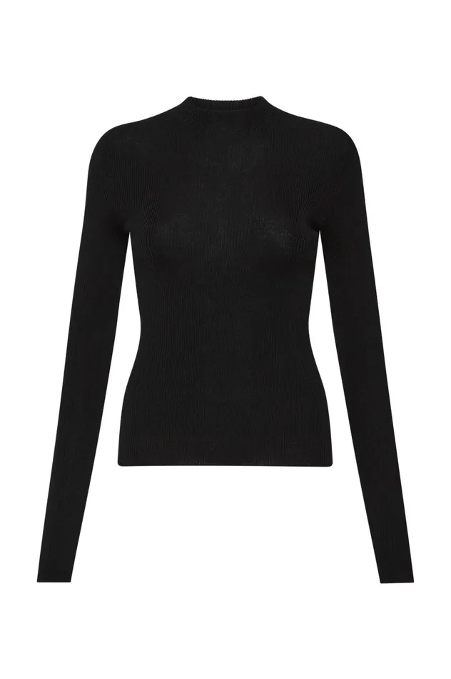 Aje Knitwear and Jumpers Carolina Rib Knit Top Black 8211 Women Aje Knitwear and Jumpers Carolina Rib Knit Top Black 8211 Women