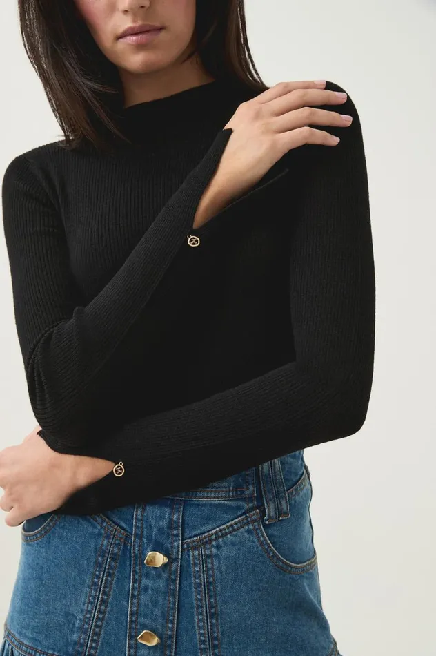 Aje Knitwear and Jumpers Carolina Rib Knit Top Black 8211 Women Aje Knitwear and Jumpers Carolina Rib Knit Top Black 8211 Women