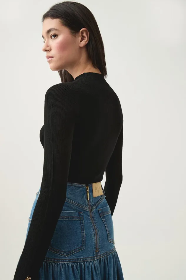 Aje Knitwear and Jumpers Carolina Rib Knit Top Black 8211 Women Aje Knitwear and Jumpers Carolina Rib Knit Top Black 8211 Women