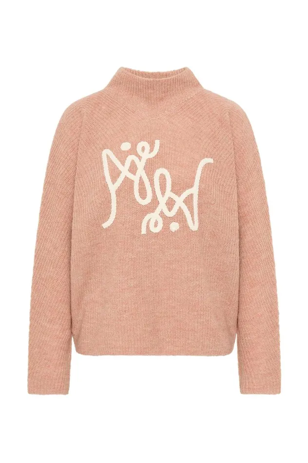 Aje Knitwear and Jumpers Emulate Logo Knit Blush Marleivory Logo 8211 Women Aje Knitwear and Jumpers Emulate Logo Knit Blush Marleivory Logo 8211 Women