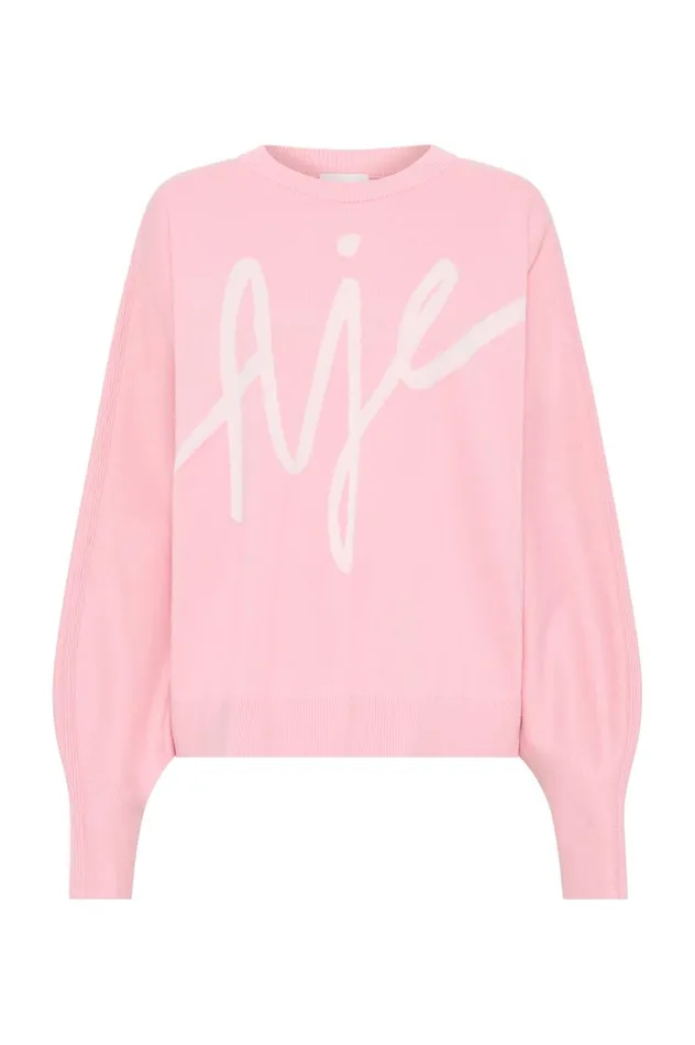 Aje Knitwear and Jumpers Equation Knit Crew Jumper Chalk Pinkivory Logo 8211 Women Aje Knitwear and Jumpers Equation Knit Crew Jumper Chalk Pinkivory Logo 8211 Women