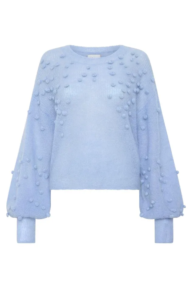 Aje Knitwear and Jumpers Gabriella Bobble Knit Powder Blue 8211 Women Aje Knitwear and Jumpers Gabriella Bobble Knit Powder Blue 8211 Women