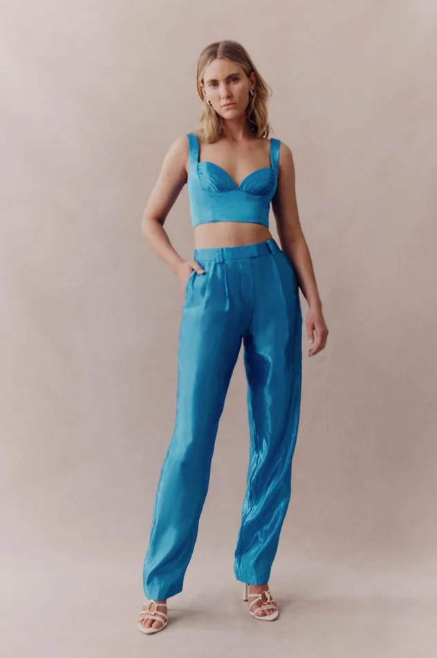 Aje Pants Gracious Pant Azure Blue 8211 Women Aje Pants Gracious Pant Azure Blue 8211 Women