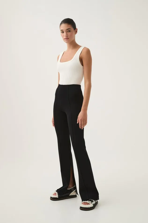 Aje Pants Isobel Split Hem Knit Pant Black 8211 Women Aje Pants Isobel Split Hem Knit Pant Black 8211 Women