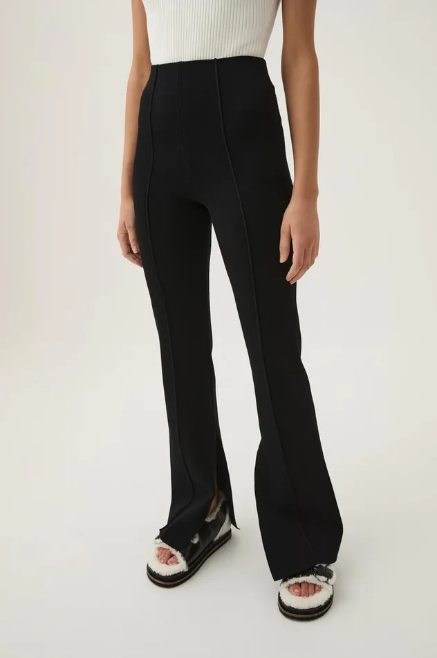Aje Pants Isobel Split Hem Knit Pant Black 8211 Women Aje Pants Isobel Split Hem Knit Pant Black 8211 Women