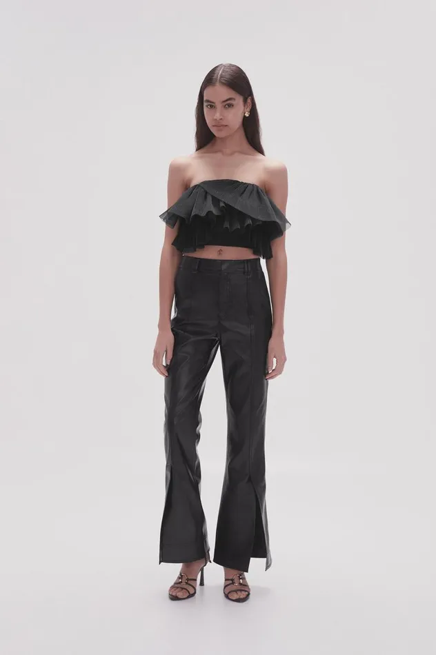 Aje Pants Martha Wide Leg Pant Black 8211 Women
