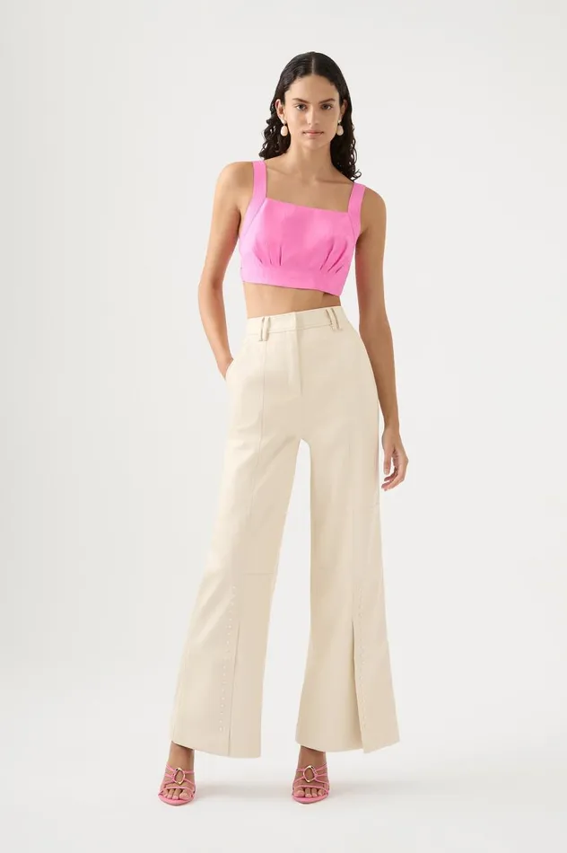 Aje Pants Phoebe Wide Leg Pant Sandstone Beige 8211 Women Aje Pants Phoebe Wide Leg Pant Sandstone Beige 8211 Women