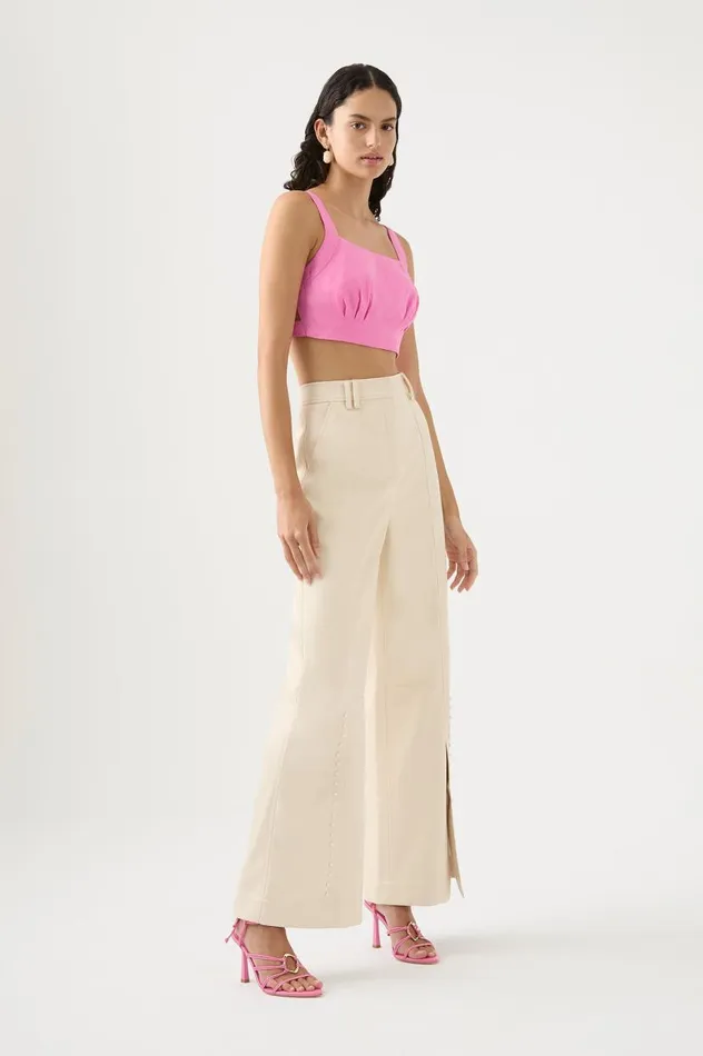 Aje Pants Phoebe Wide Leg Pant Sandstone Beige 8211 Women Aje Pants Phoebe Wide Leg Pant Sandstone Beige 8211 Women