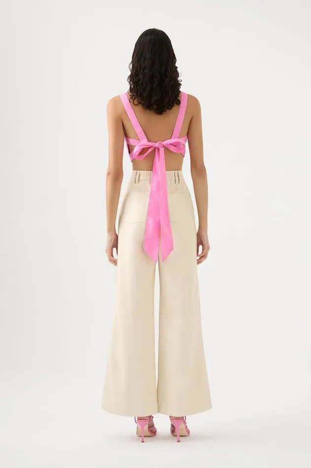 Aje Pants Phoebe Wide Leg Pant Sandstone Beige 8211 Women Aje Pants Phoebe Wide Leg Pant Sandstone Beige 8211 Women