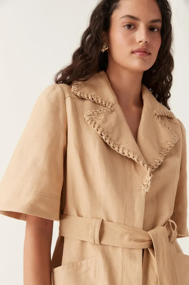 Aje Playsuits and Jumpsuits Tactile Whipstitch Playsuit Sand Brown 8211 Women Aje Playsuits and Jumpsuits Tactile Whipstitch Playsuit Sand Brown 8211 Women