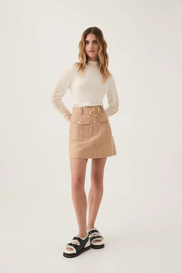 Aje Skirts Beacon Utility Mini Skirt Ecru Beige 8211 Women