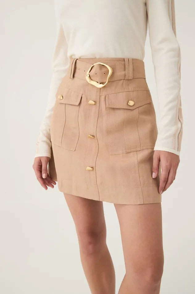 Aje Skirts Beacon Utility Mini Skirt Ecru Beige 8211 Women Aje Skirts Beacon Utility Mini Skirt Ecru Beige 8211 Women