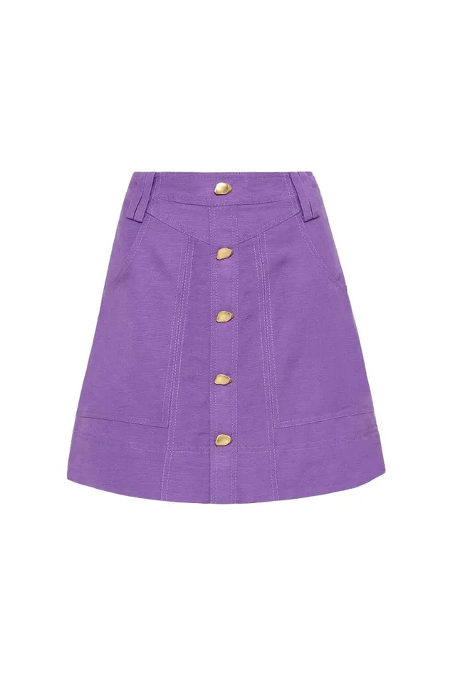Aje Skirts Belmond Mini Skirt Deep Violet 8211 Women Aje Skirts Belmond Mini Skirt Deep Violet 8211 Women