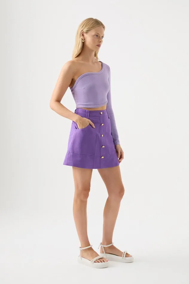 Aje Skirts Belmond Mini Skirt Deep Violet 8211 Women Aje Skirts Belmond Mini Skirt Deep Violet 8211 Women