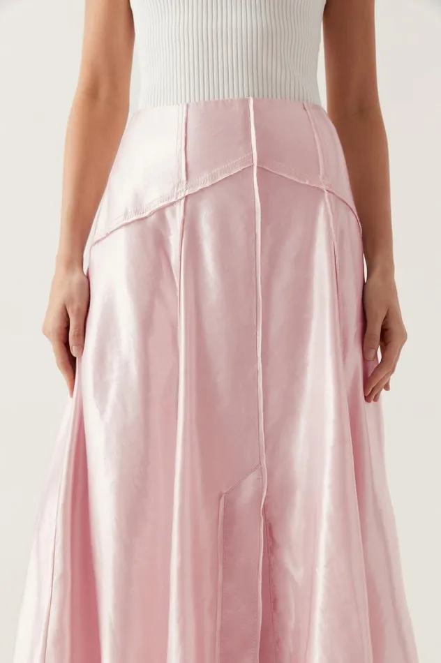 Aje Skirts Kineta Midi Skirt Soft Pink 8211 Women Aje Skirts Kineta Midi Skirt Soft Pink 8211 Women
