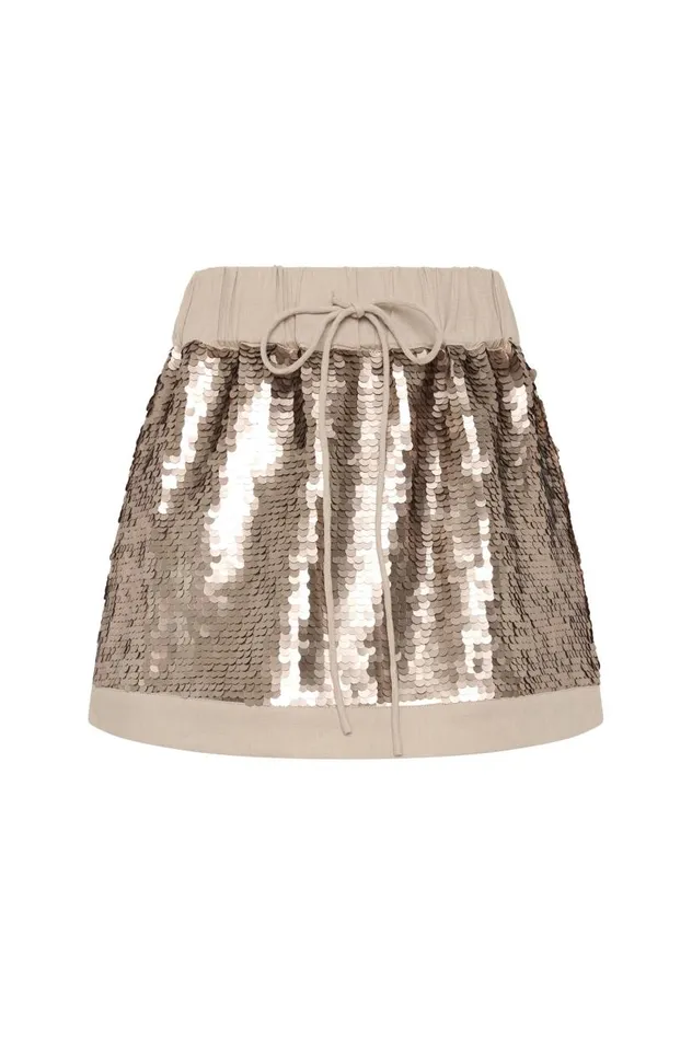 Aje Skirts Nebula Mini Skirt Champagne Sequin 8211 Women Aje Skirts Nebula Mini Skirt Champagne Sequin 8211 Women