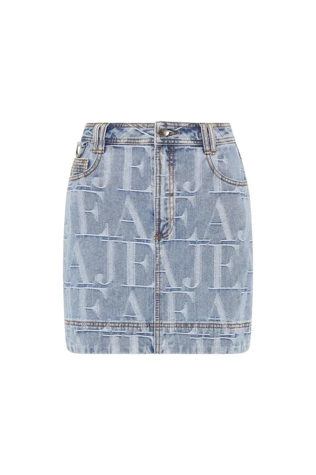 Aje Skirts Nostalgia Denim Mini Skirt Coastal Logo Wash 8211 Women Aje Skirts Nostalgia Denim Mini Skirt Coastal Logo Wash 8211 Women