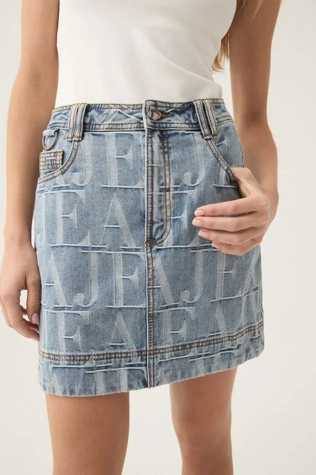 Aje Skirts Nostalgia Denim Mini Skirt Coastal Logo Wash 8211 Women Aje Skirts Nostalgia Denim Mini Skirt Coastal Logo Wash 8211 Women