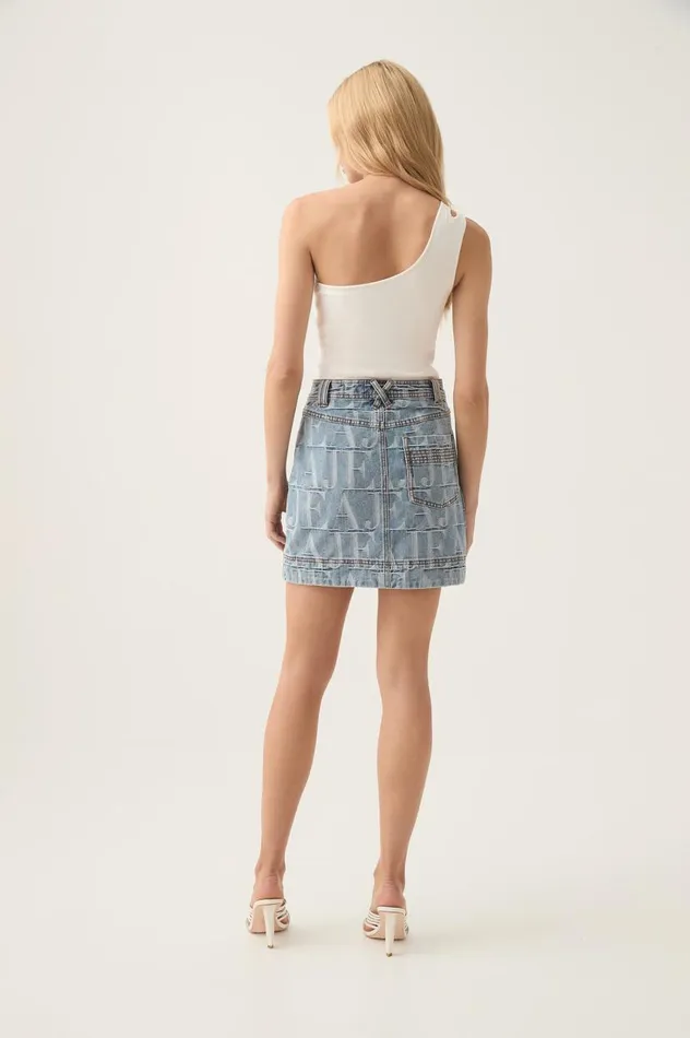 Aje Skirts Nostalgia Denim Mini Skirt Coastal Logo Wash 8211 Women Aje Skirts Nostalgia Denim Mini Skirt Coastal Logo Wash 8211 Women