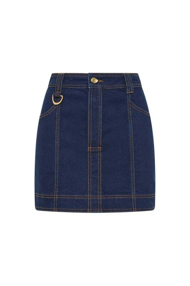 Aje Skirts Resonance Denim Mini Skirt Indigo 8211 Women Aje Skirts Resonance Denim Mini Skirt Indigo 8211 Women