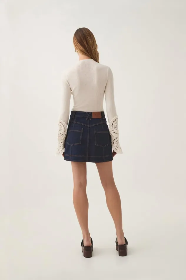 Aje Skirts Resonance Denim Mini Skirt Indigo 8211 Women Aje Skirts Resonance Denim Mini Skirt Indigo 8211 Women