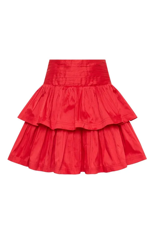 Aje Skirts Rhythmic Tiered Frill Skirt Scarlet Red 8211 Women Aje Skirts Rhythmic Tiered Frill Skirt Scarlet Red 8211 Women