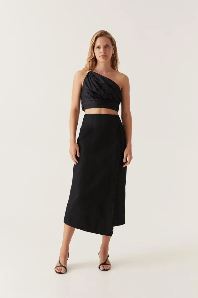 Aje Skirts Theory Cinched Midi Skirt Black 8211 Women