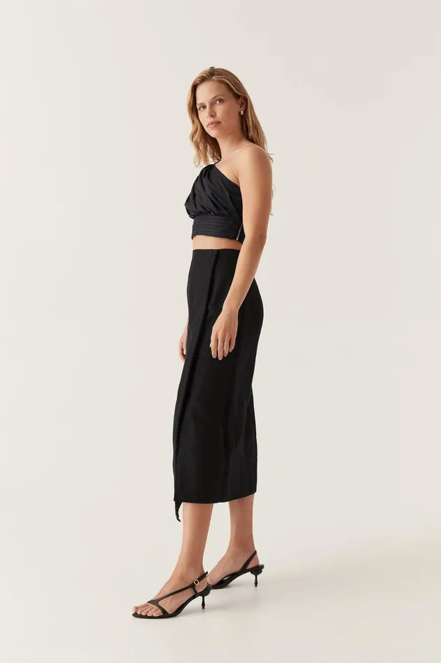 Aje Skirts Theory Cinched Midi Skirt Black 8211 Women Aje Skirts Theory Cinched Midi Skirt Black 8211 Women