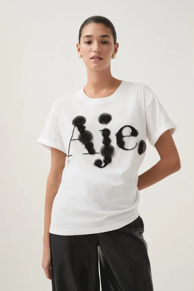Aje Tees Beacon Oversized Tee White 8211 Women