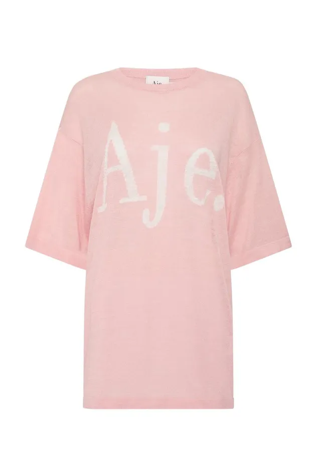 Aje Tees Elvira Oversized Linen Tee Blush Pink 8211 Women Aje Tees Elvira Oversized Linen Tee Blush Pink 8211 Women