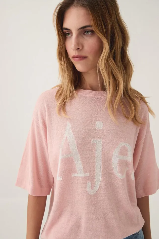 Aje Tees Elvira Oversized Linen Tee Blush Pink 8211 Women Aje Tees Elvira Oversized Linen Tee Blush Pink 8211 Women
