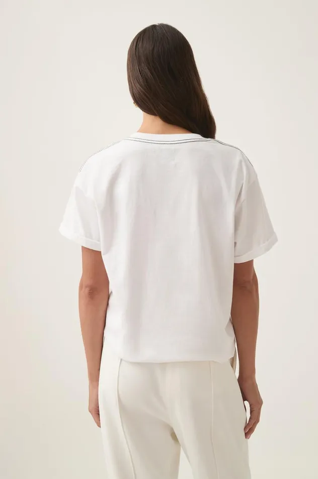 Aje Tees Glint Embellished Logo Tee Whitegunmetal 8211 Women Aje Tees Glint Embellished Logo Tee Whitegunmetal 8211 Women