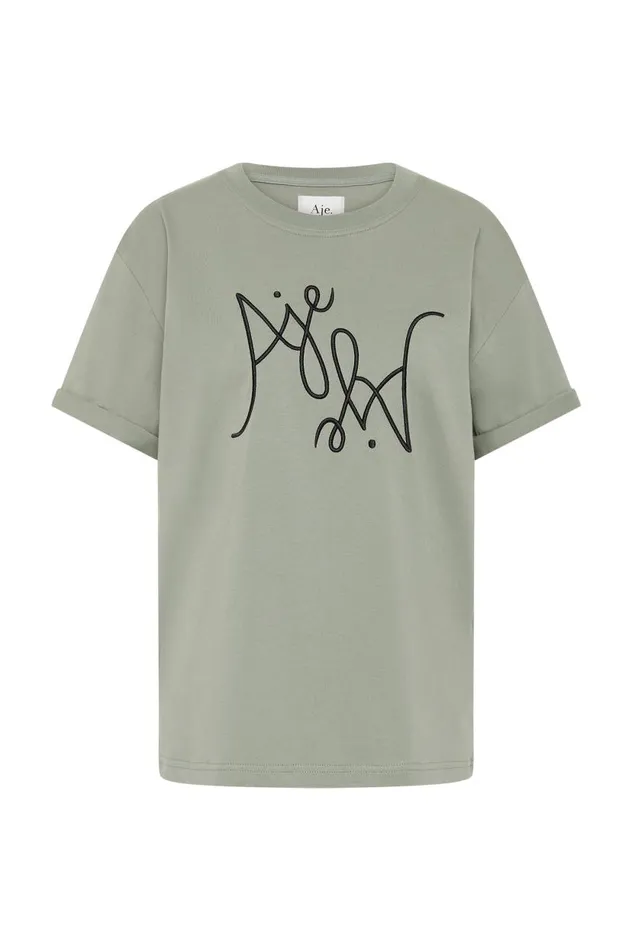Aje Tees Prophecy Logo Heritage Tee Oakmossblack 8211 Women Aje Tees Prophecy Logo Heritage Tee Oakmossblack 8211 Women
