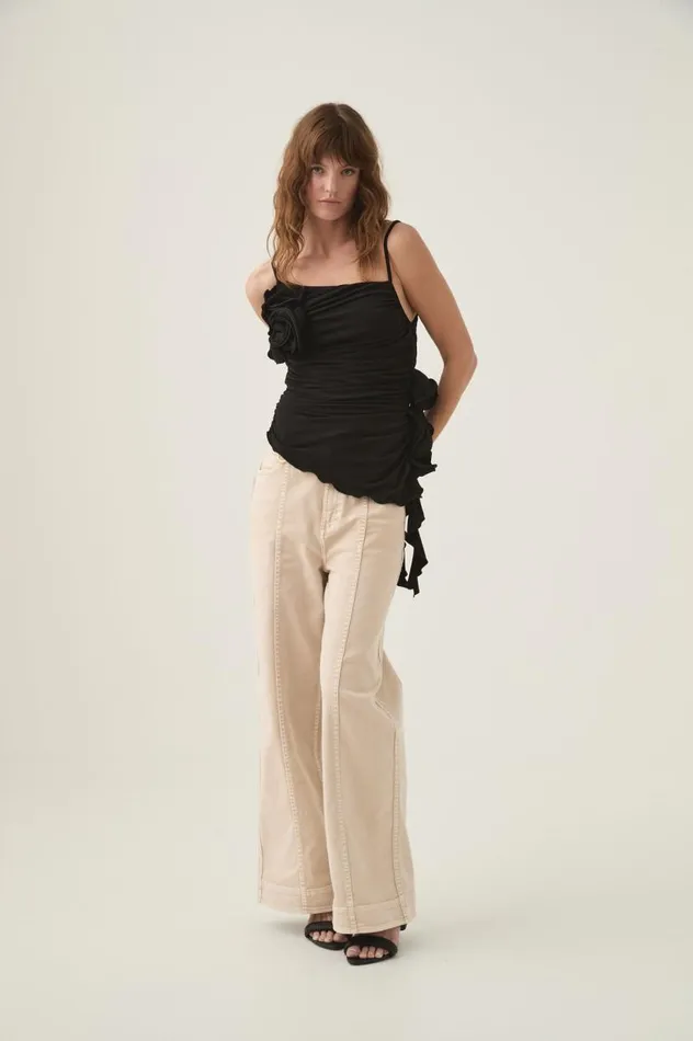 Aje Tops Serene Asymmetric Gathered Top Black 8211 Women
