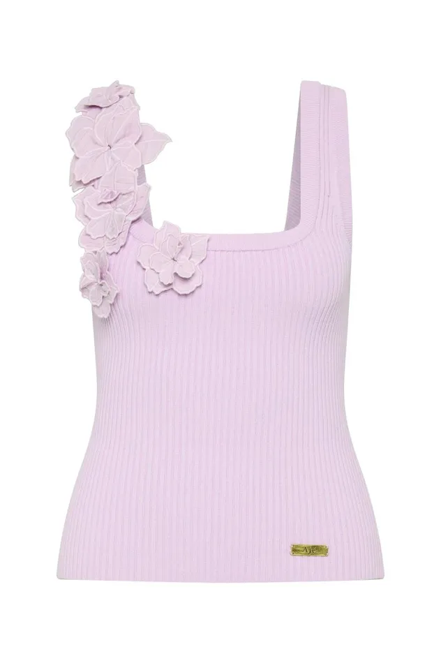 Aje Tops Splendour Flower Knit Tank Soft Violet 8211 Women Aje Tops Splendour Flower Knit Tank Soft Violet 8211 Women