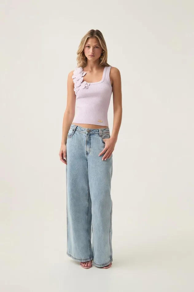 Aje Tops Splendour Flower Knit Tank Soft Violet 8211 Women Aje Tops Splendour Flower Knit Tank Soft Violet 8211 Women