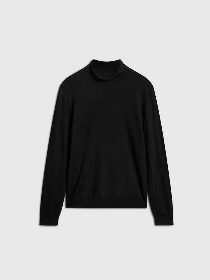 ALONTE MOCK NECK Black Men John Varvatos Sweaters