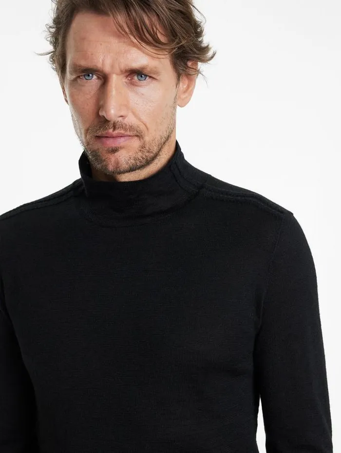 ALONTE MOCK NECK Black Men John Varvatos Sweaters