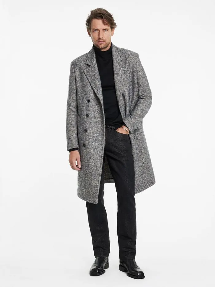 ALONTE MOCK NECK Black Men John Varvatos Sweaters