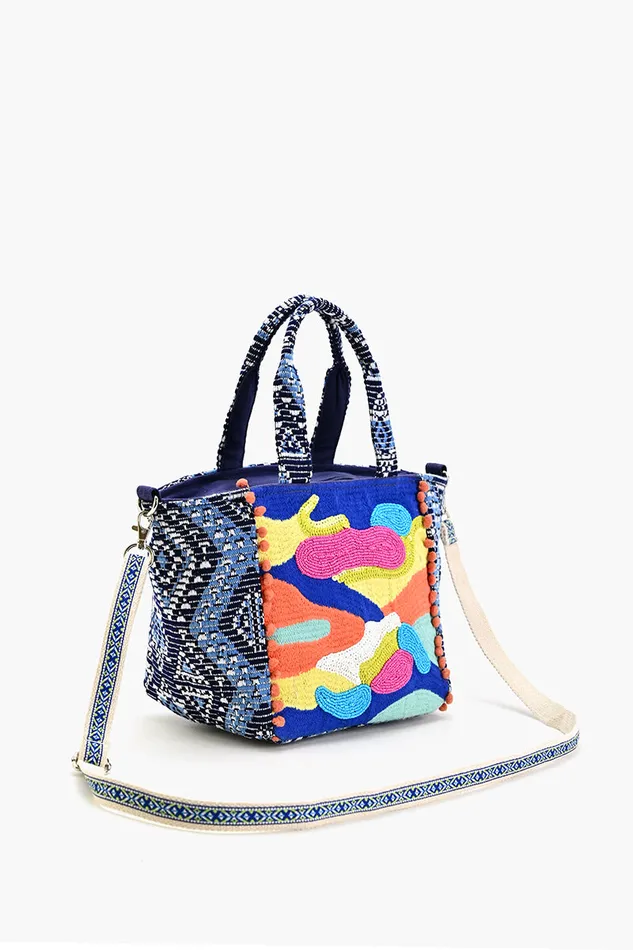 America and Beyond Embellished Tote Mini with Adjustable Strap Cool Wave Women Totes