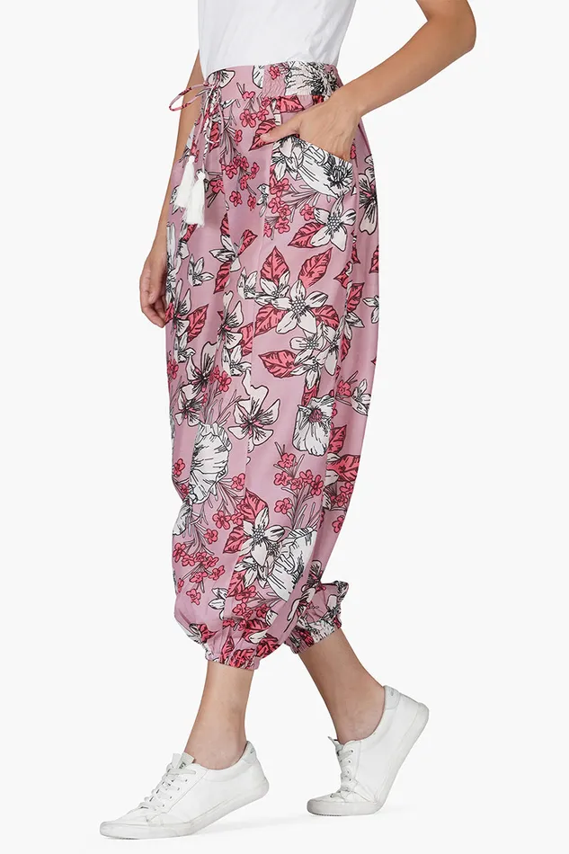 America and Beyond Marsala Floral Pant Women Pants