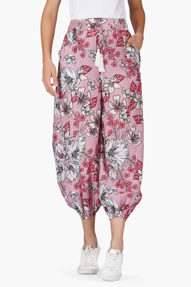 America and Beyond Marsala Floral Pant Women Pants