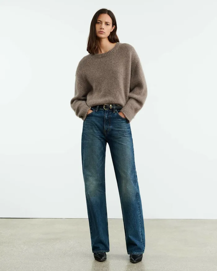 ANISA CASHMERE SWEATER Peat Melange Women Nili Lotan Knits and Sweaters
