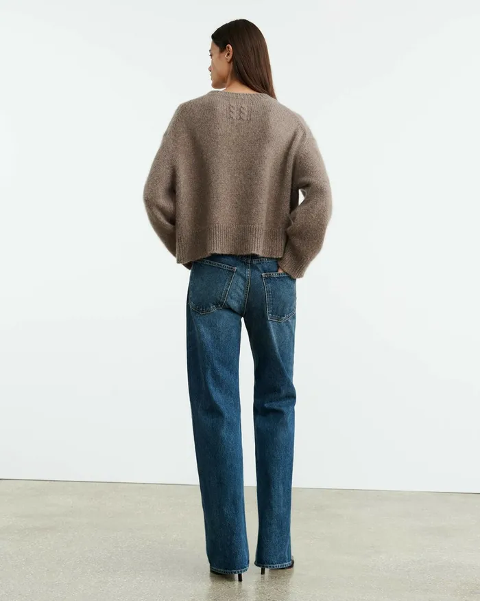 ANISA CASHMERE SWEATER Peat Melange Women Nili Lotan Knits and Sweaters