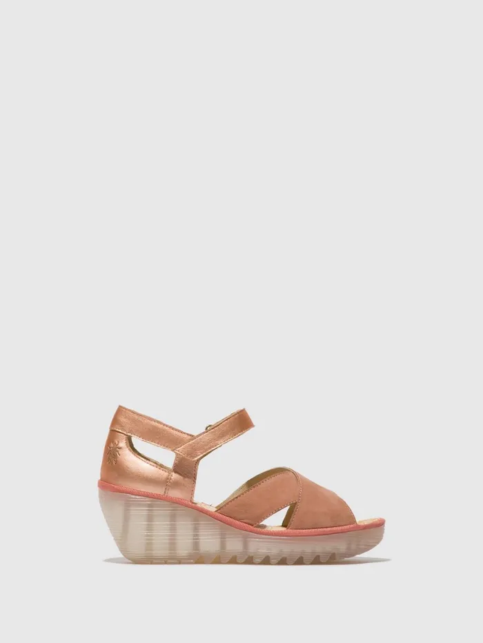 Ankle Strap Sandals YENT365FLY PINKBLUSH GOLD Women Fly London Sandals